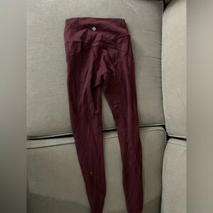 Burgundy lululemon leggings